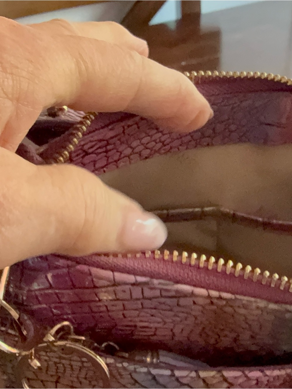 Brahmin Purple Multicolor Croc-Embossed Crossbody Bag - Picture 2 of 8